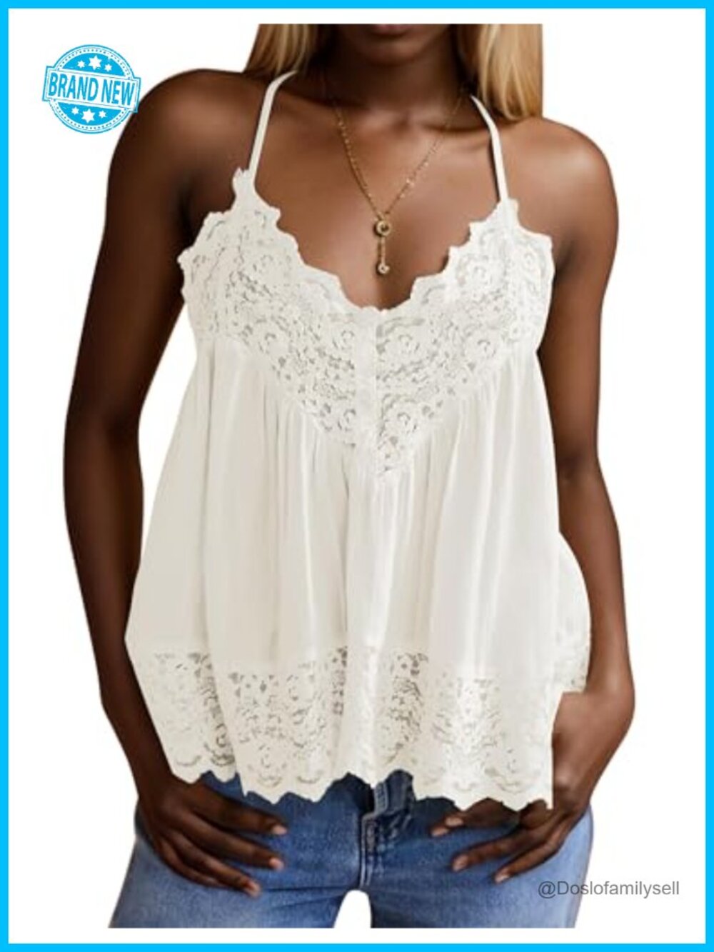 Women Lace Racerback Camisole Tank Top with Adjustable Spaghetti Straps